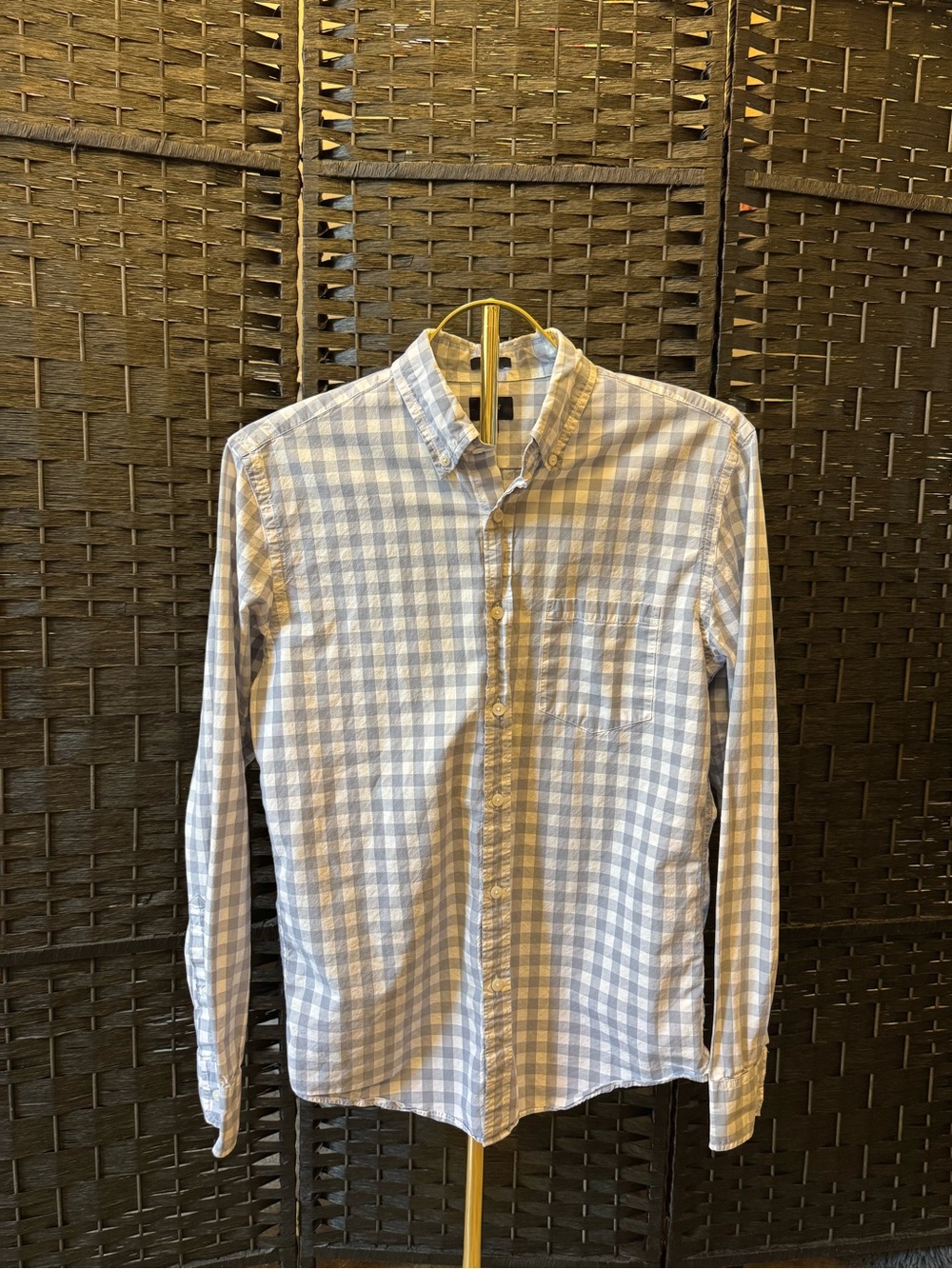 J. Crew Classic Blue Check Button-Down Shirt - Men